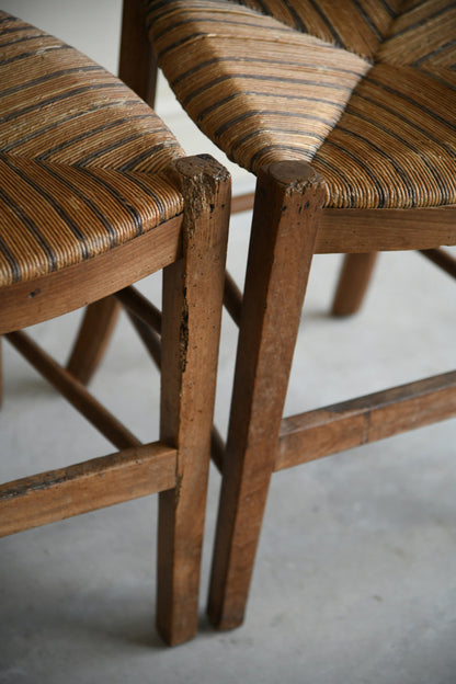 Pair Fruit Wood French Kitchen Chair