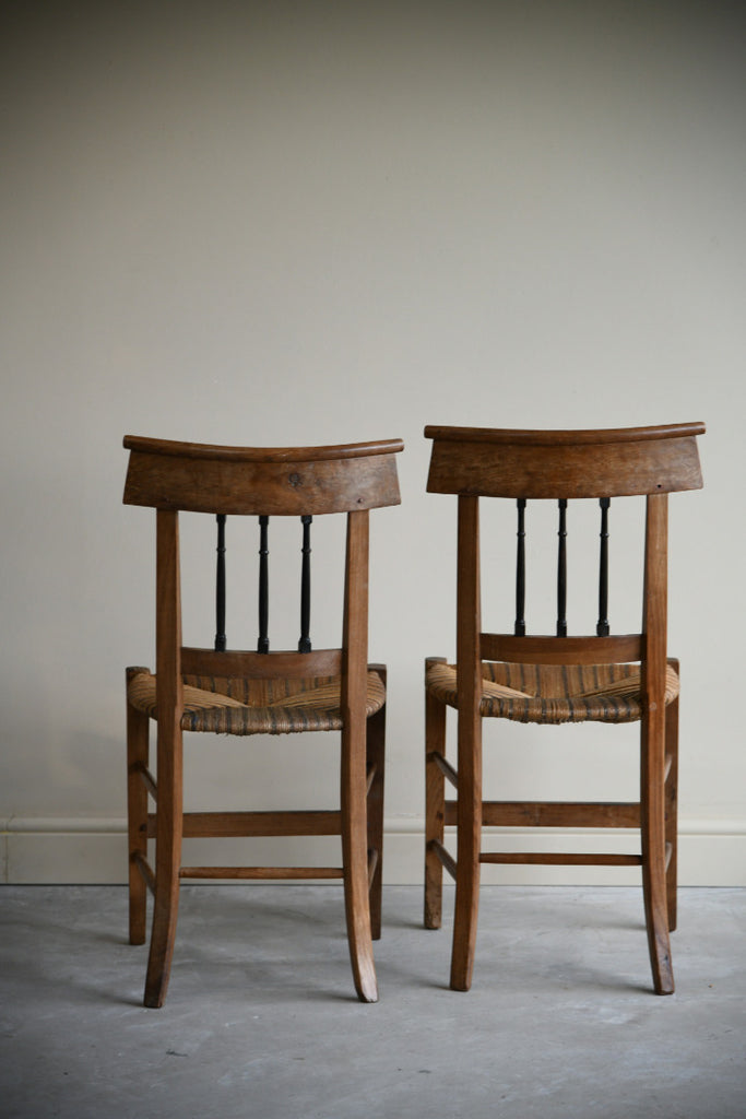 Pair Fruit Wood French Kitchen Chair