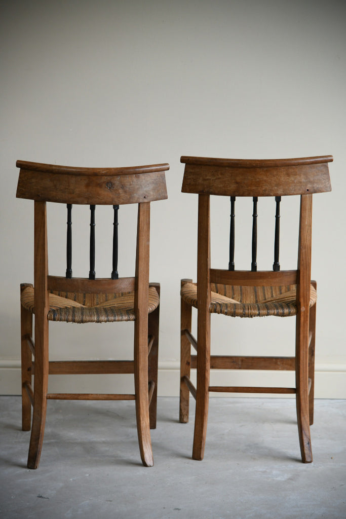Pair Fruit Wood French Kitchen Chair