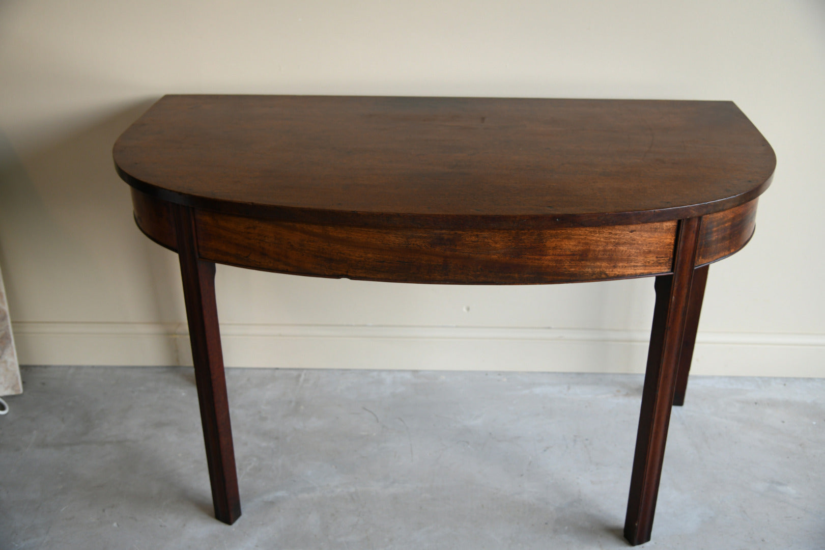 Pair Antique Georgian D End Mahogany Side Console Hall Dining Tables