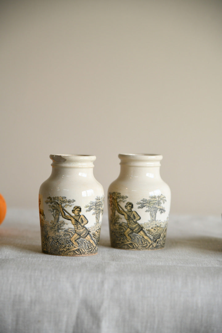 Pair Prattware Cream Pots