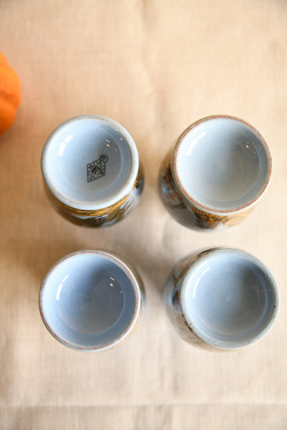 4 x Victorian Prattware Meat Paste Jars