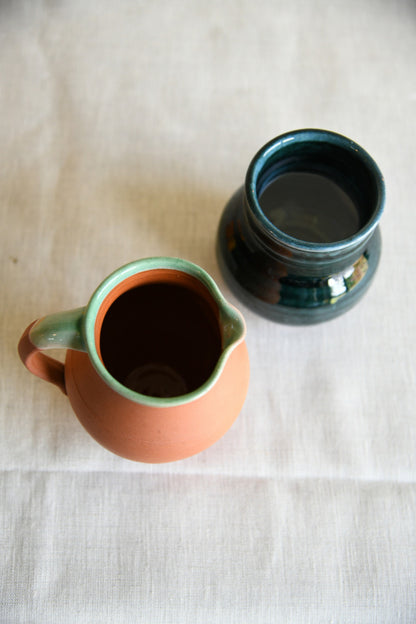 Earthenware Jug & Glazed Vase