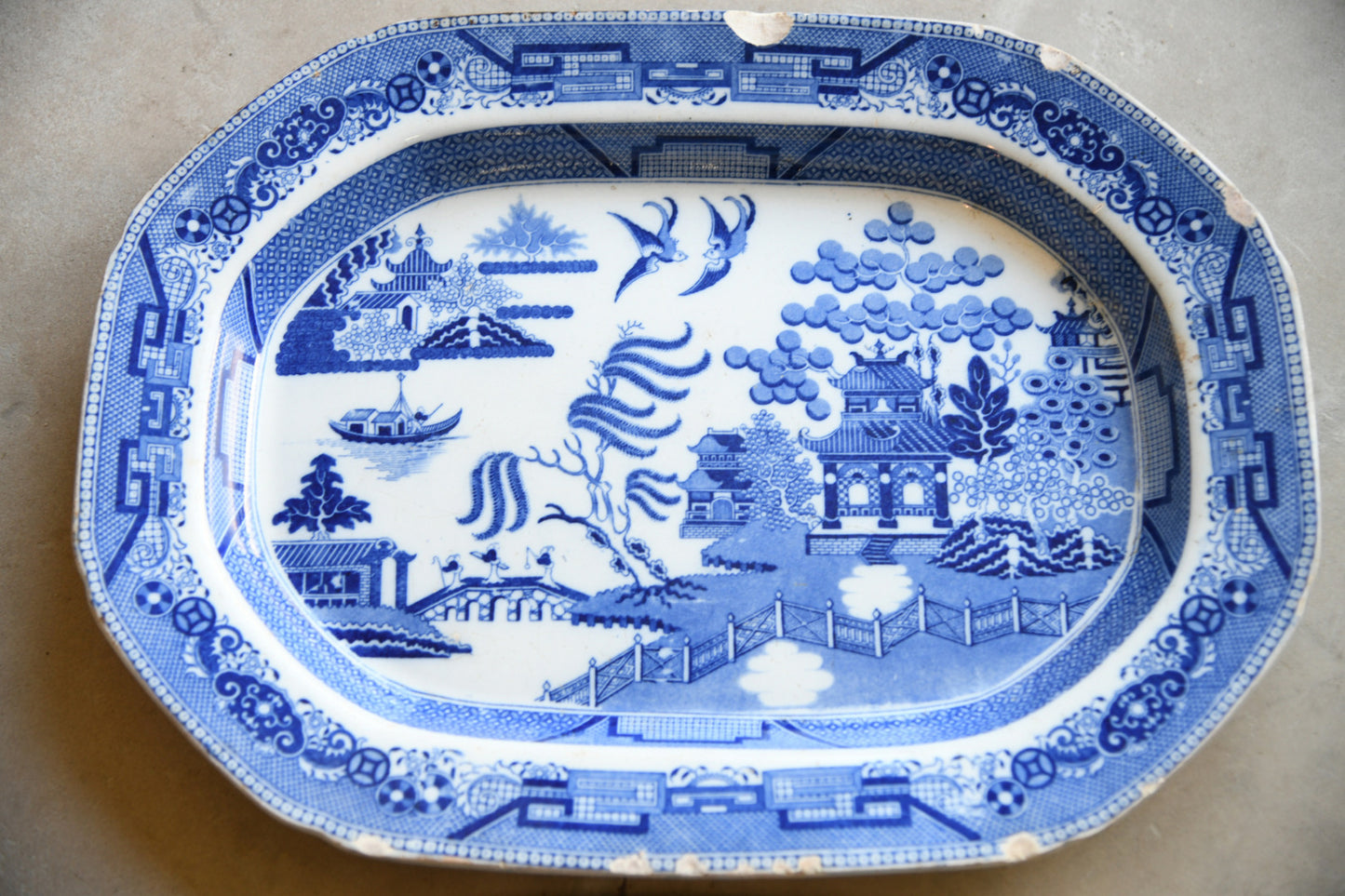 2 Willow Meat Plates