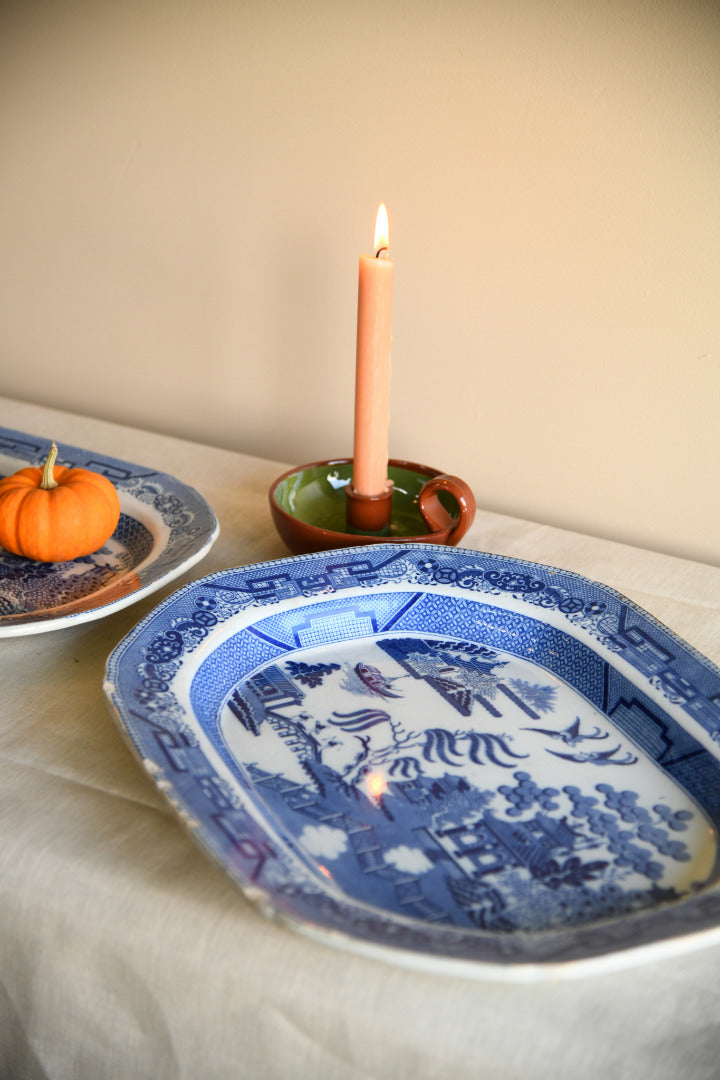 2 Willow Meat Plates