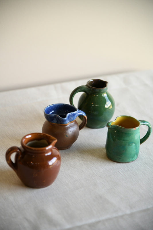 4 Small Devon Pottery Brannam Baron Glazed Jugs
