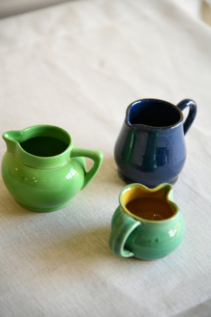 3 Small Glazed Jugs
