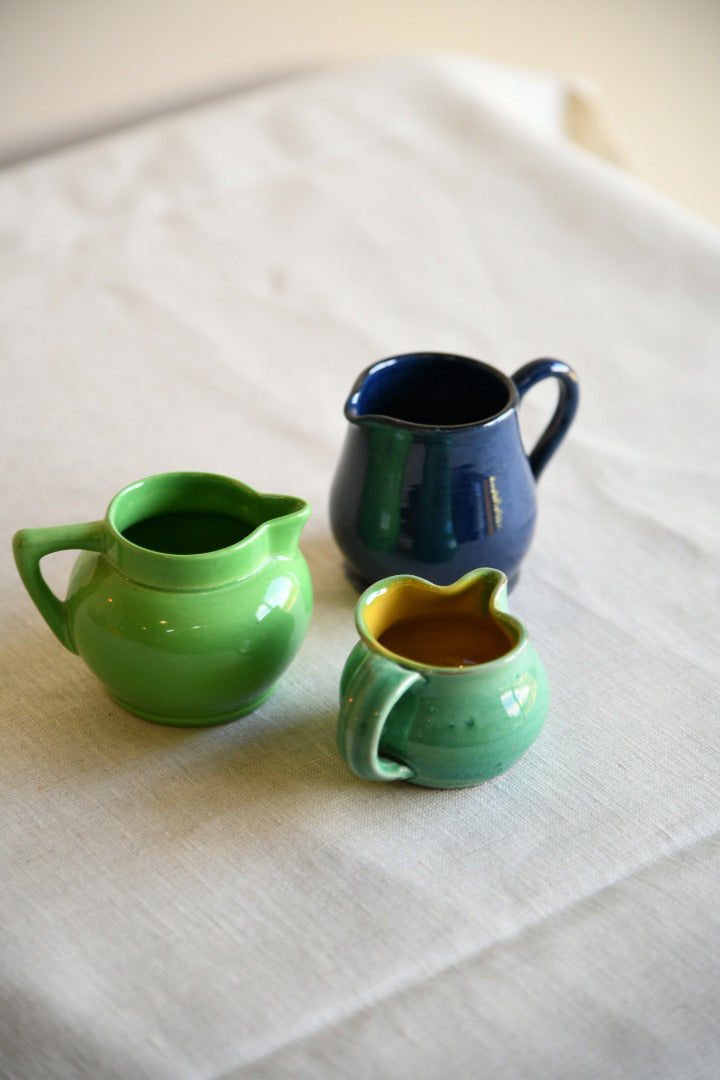 3 Small Glazed Jugs
