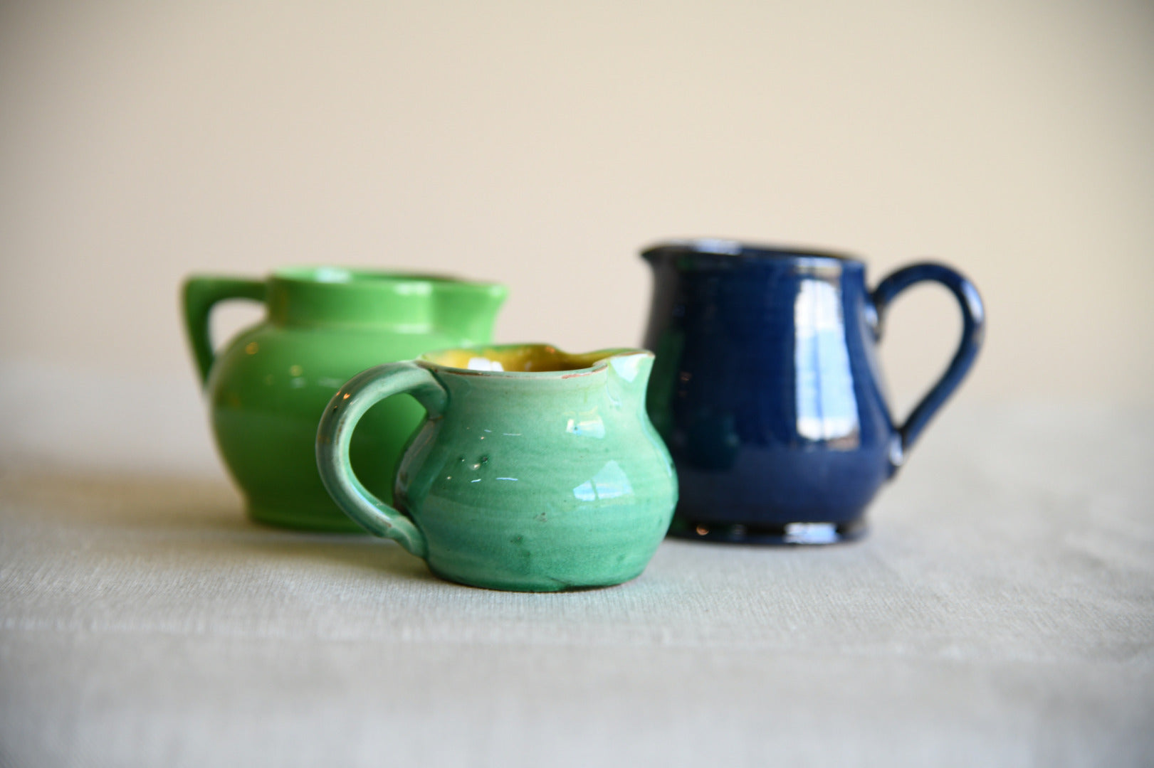 3 Small Glazed Jugs