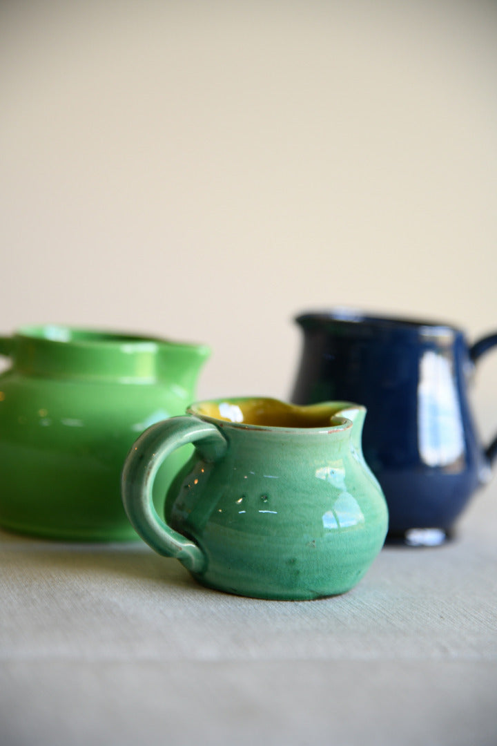 3 Small Glazed Jugs