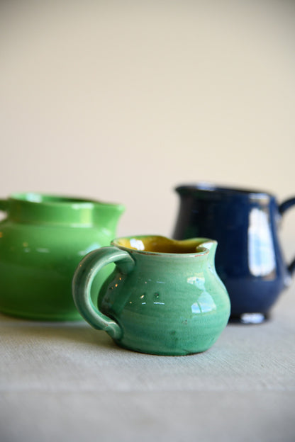 3 Small Glazed Jugs