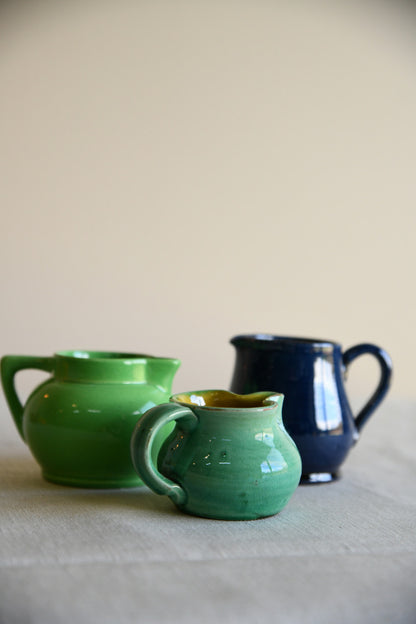 3 Small Glazed Jugs
