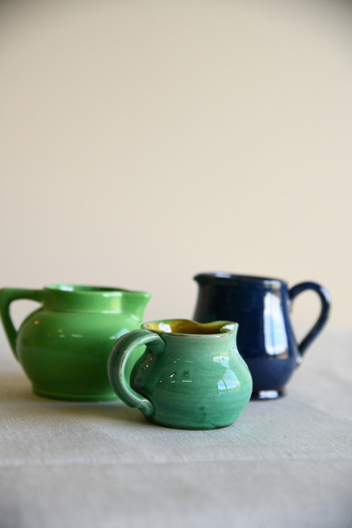 3 Small Glazed Jugs