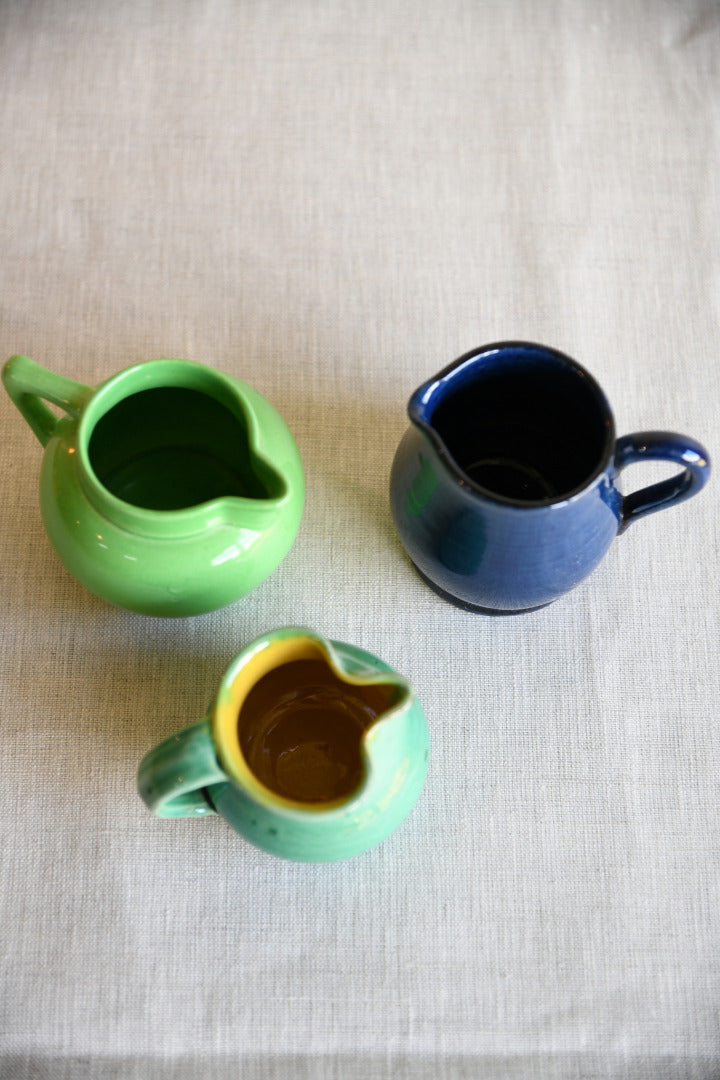 3 Small Glazed Jugs