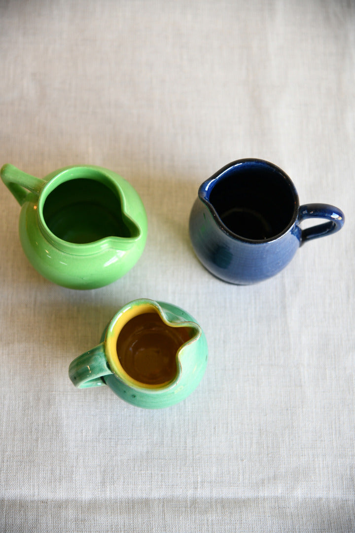 3 Small Glazed Jugs