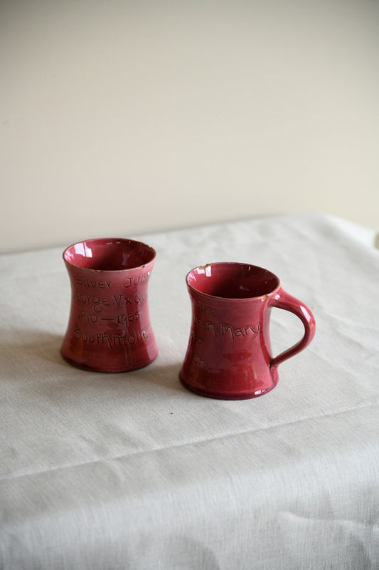 Pair Baron Pottery George V Jubilee Cups