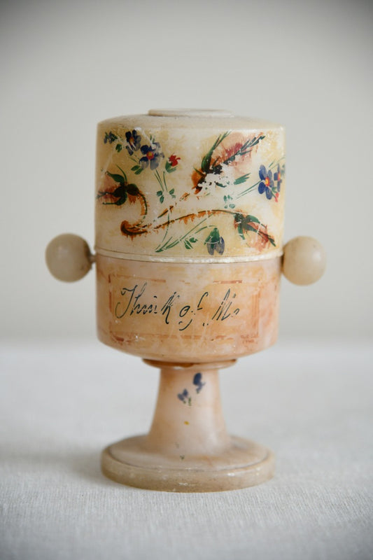 Antique Alabaster Peep Egg Souvenir - Margate