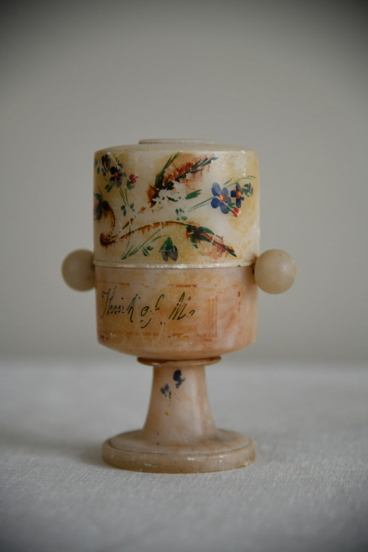 Antique Alabaster Peep Egg Souvenir - Margate