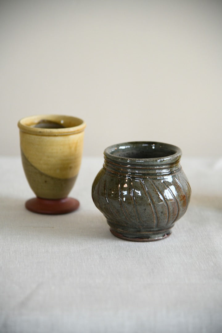 Studio Pottery Pot and Goblet