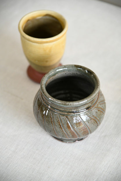 Studio Pottery Pot and Goblet