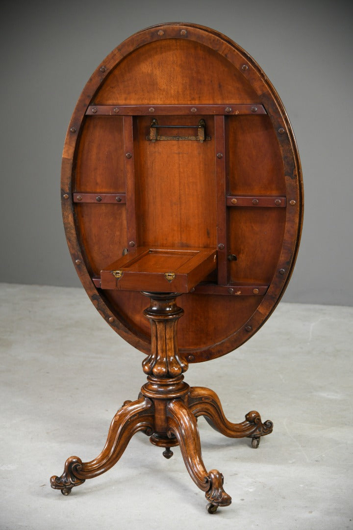 Antique Victorian Oval Walnut Breakfast Table