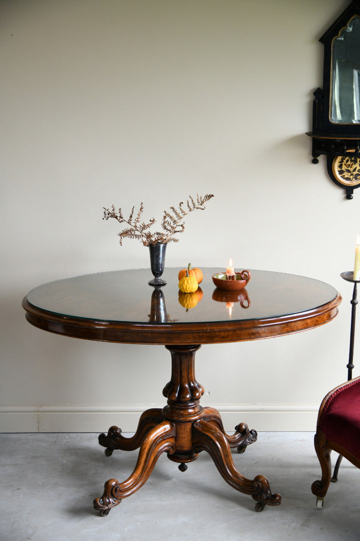 Antique Victorian Oval Walnut Breakfast Table
