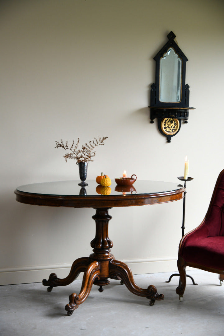 Antique Victorian Oval Walnut Breakfast Table