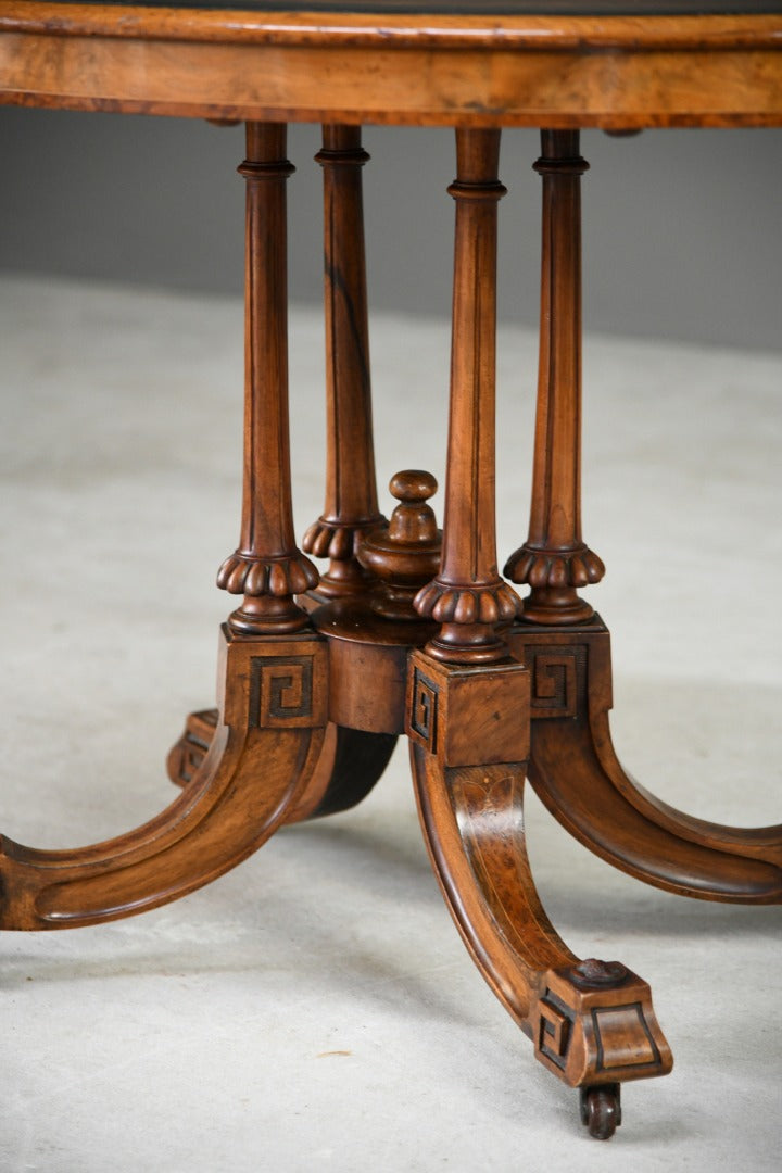 Antique Victorian Burr Walnut Oval Centre Table