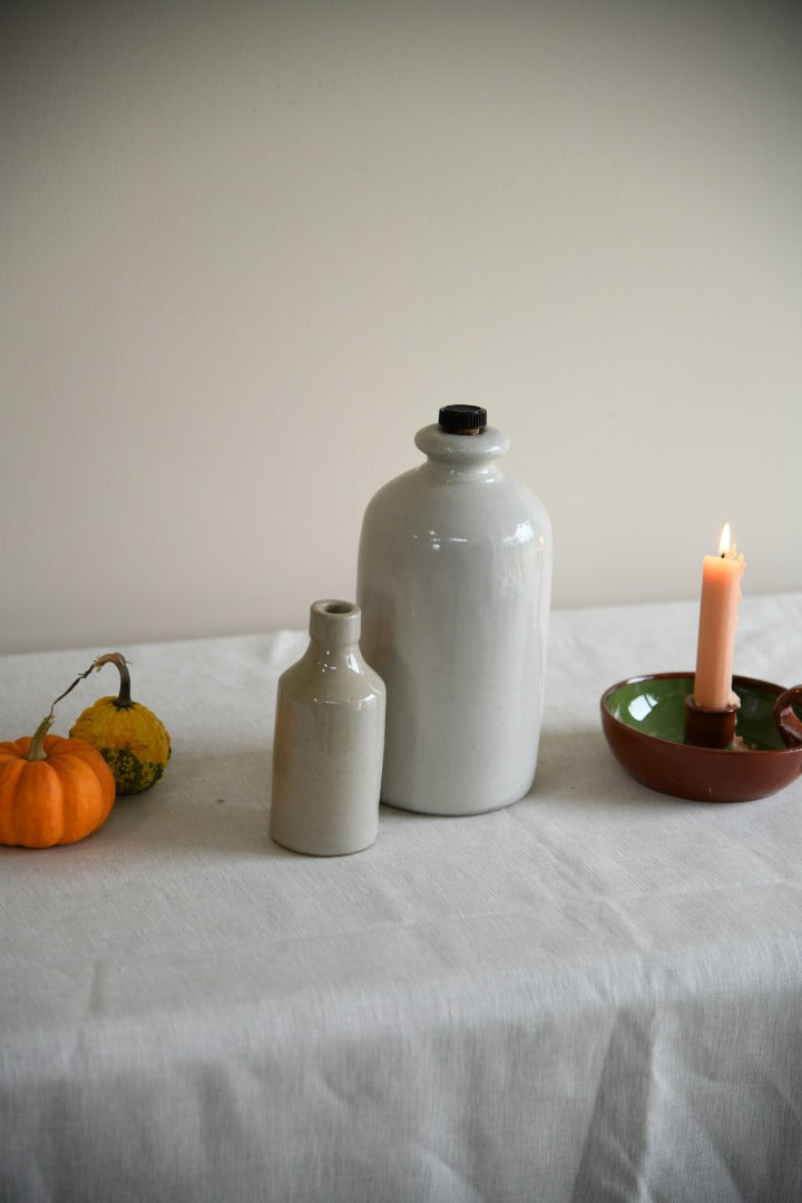 Pair Stoneware Bottles