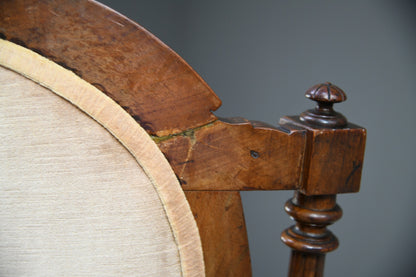 Victorian Walnut Open Arm Chair