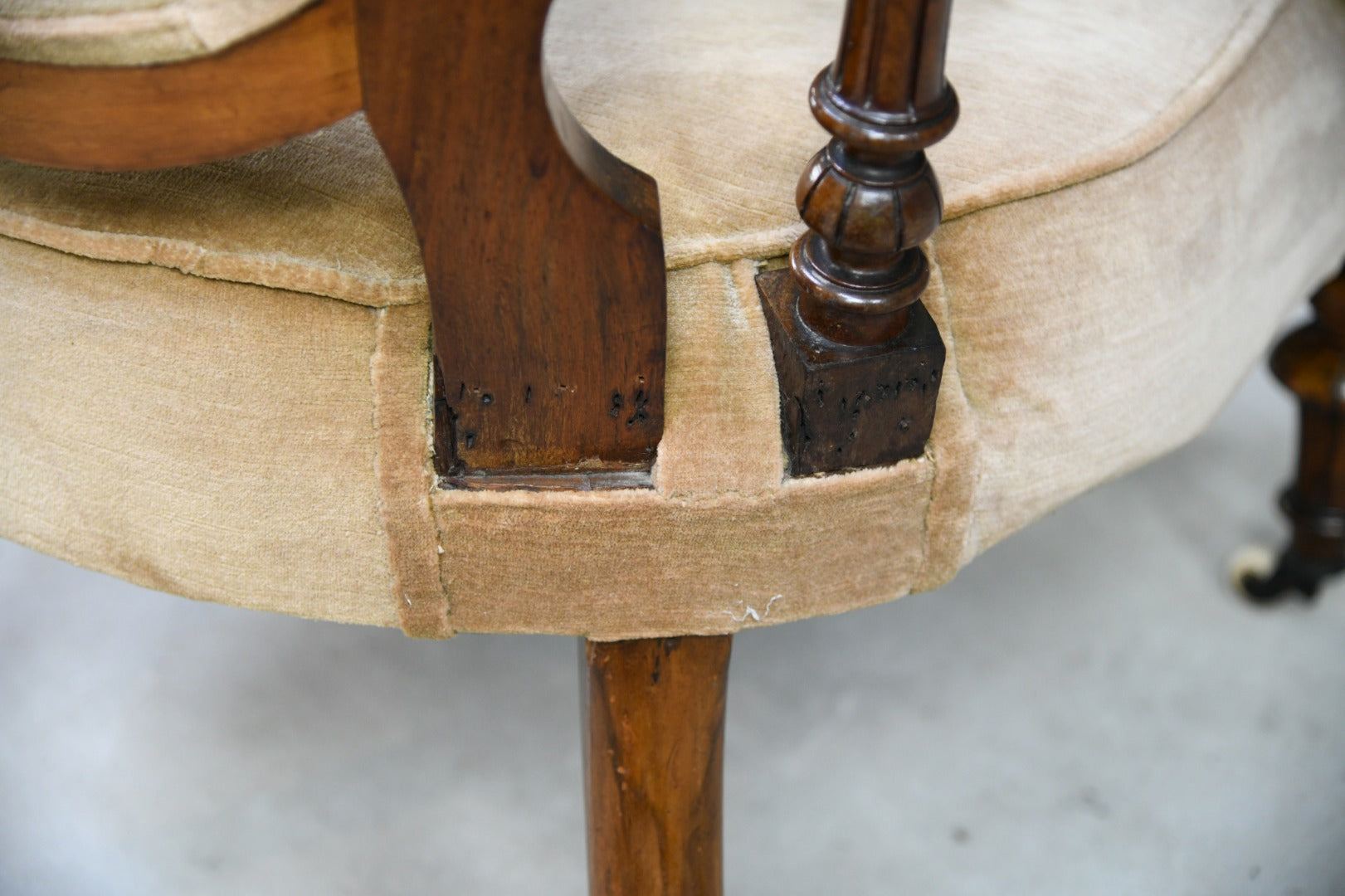 Victorian Walnut Open Arm Chair