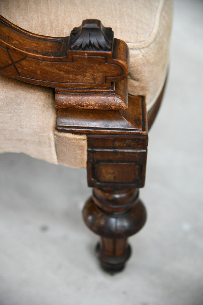 Victorian Walnut Open Arm Chair
