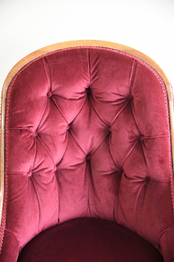 Red Victorian Button Back Armchair