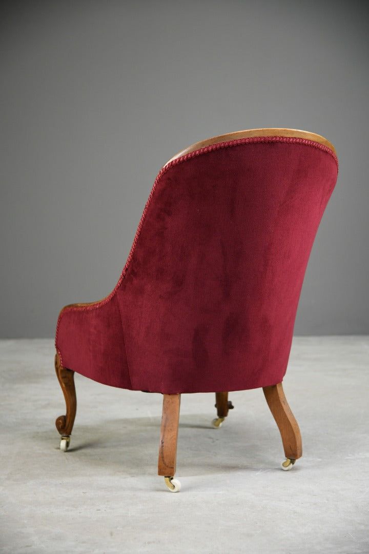 Red Victorian Button Back Armchair