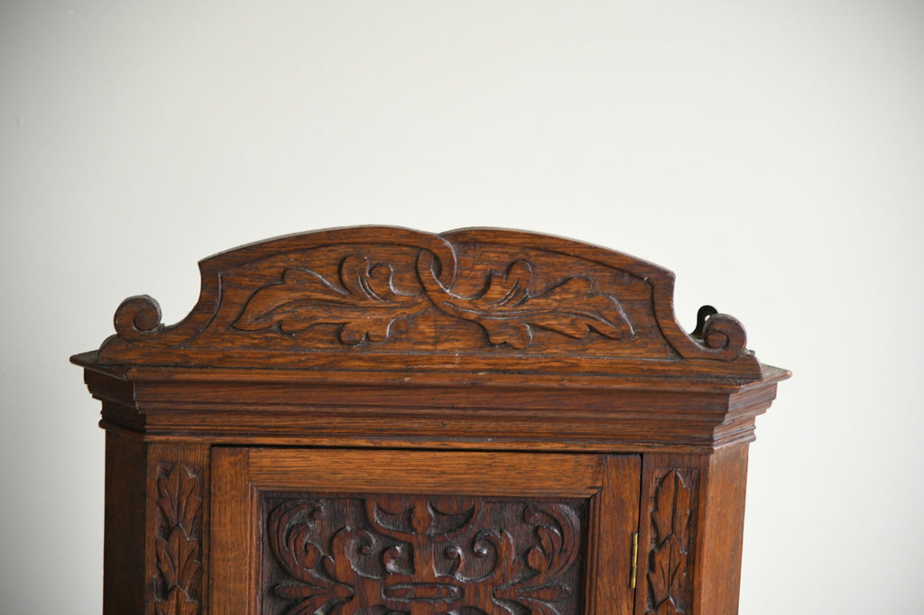 Victorian Carved Oak Corner Cupboard