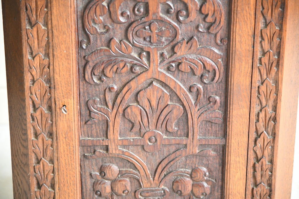 Victorian Carved Oak Corner Cupboard
