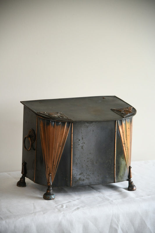 Deco Style Coppered Coal Scuttle