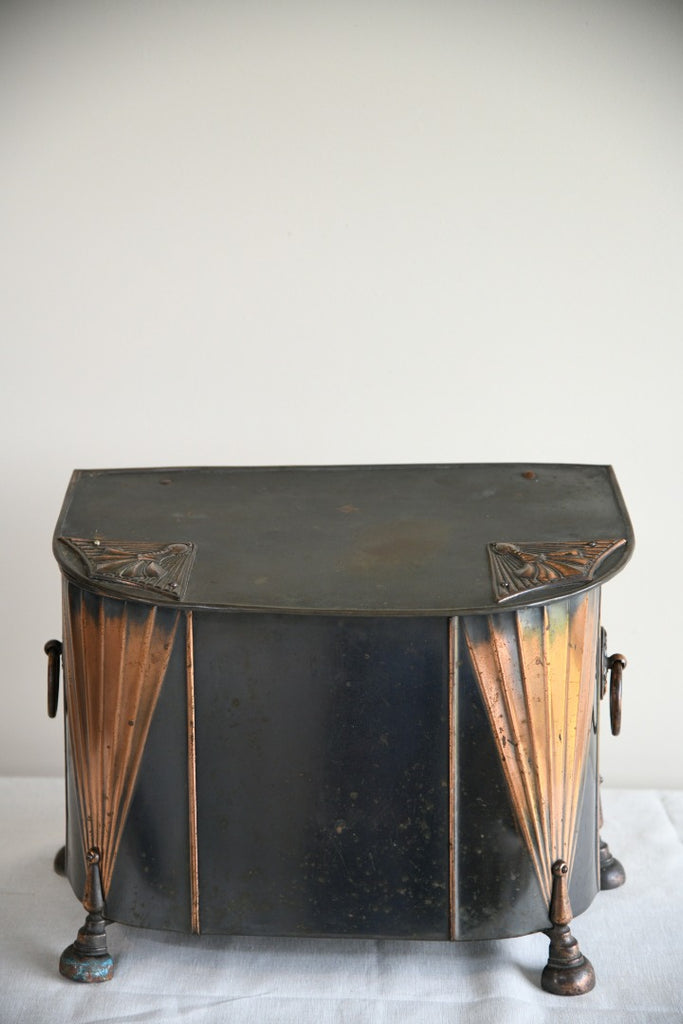 Deco Style Coppered Coal Scuttle