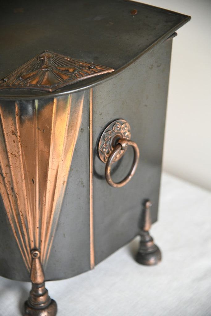 Deco Style Coppered Coal Scuttle