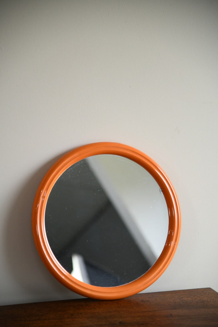 Round Orange Wall Mirror