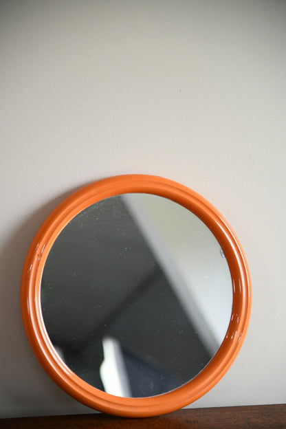 Round Orange Wall Mirror