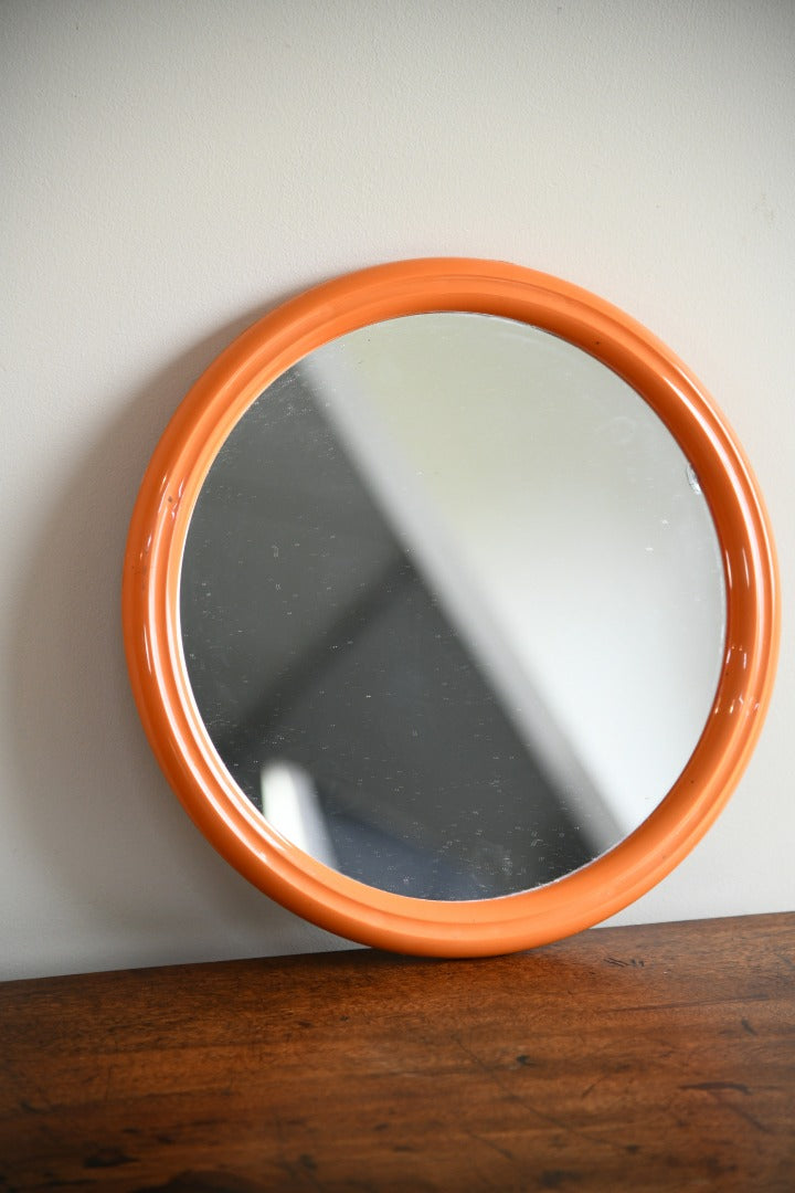 Round Orange Wall Mirror