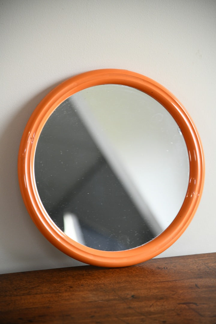 Round Orange Wall Mirror