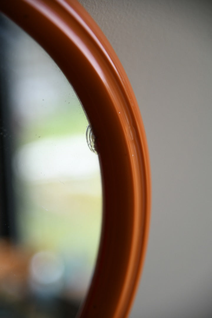 Round Orange Wall Mirror