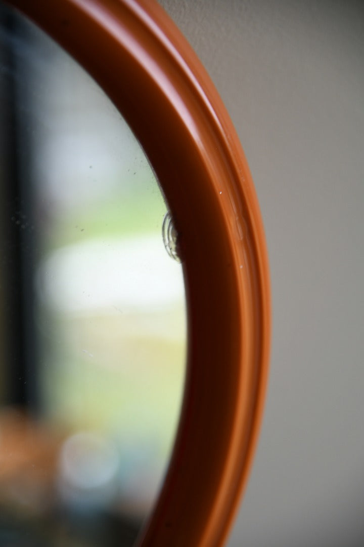 Round Orange Wall Mirror