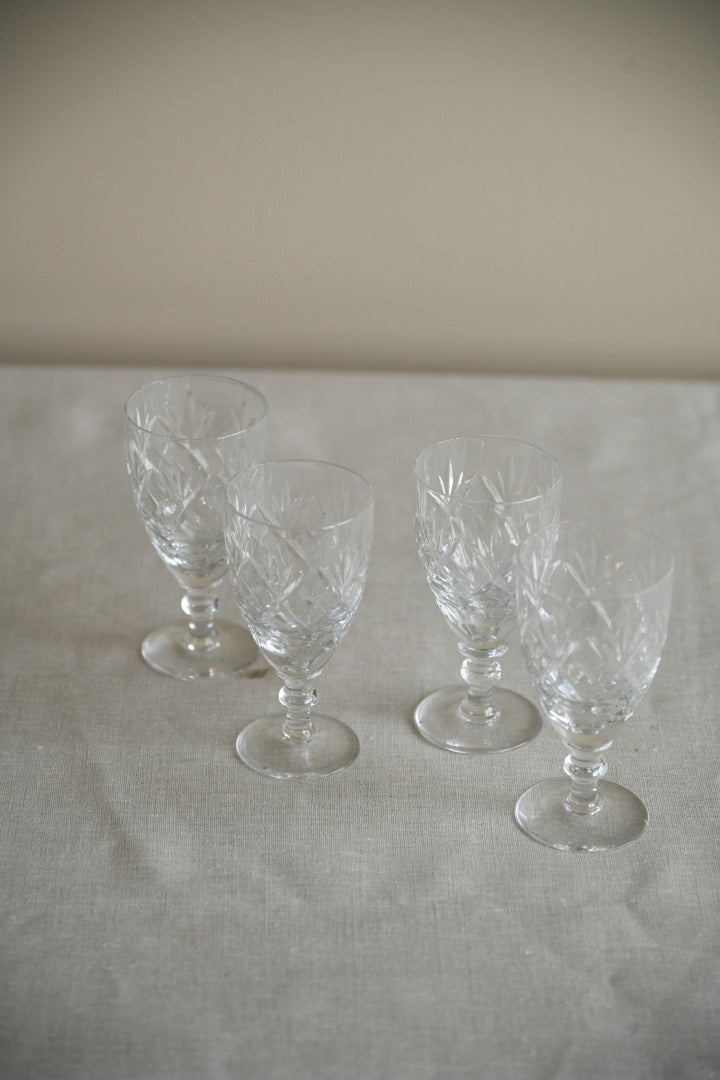 4 Cut Glass Licqueur Glasses