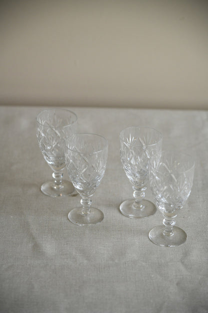 4 Cut Glass Licqueur Glasses