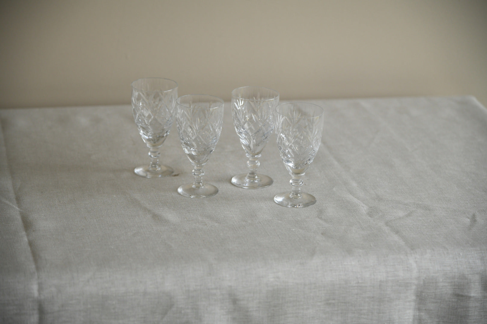 4 Cut Glass Licqueur Glasses