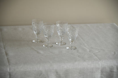 4 Cut Glass Licqueur Glasses