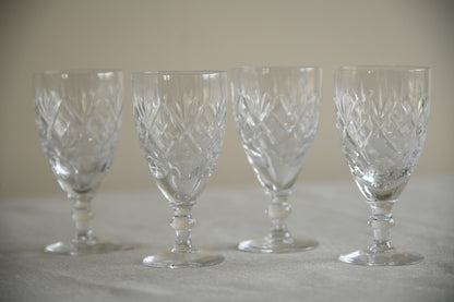 4 Cut Glass Licqueur Glasses